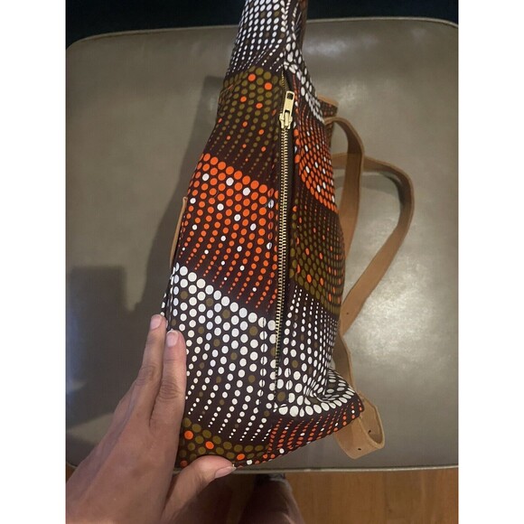 House Of Takura Sackpack In African Print x Leather Luxury Backpack New Rare main image 5